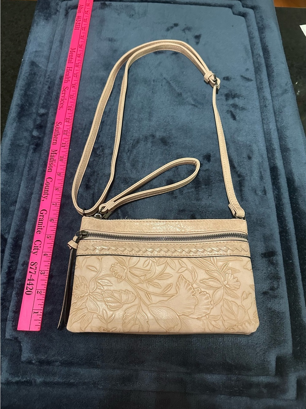 Vegan leather pink crossbody